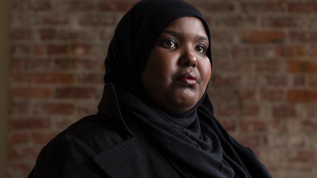 Juweiya Abdiaziz Ali, a Somali-born naturalised American, is challenging the travel ban in Seattle.