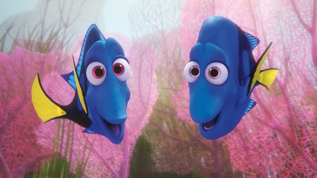 Diane Keaton and Eugene Levy voice Dory's parents.