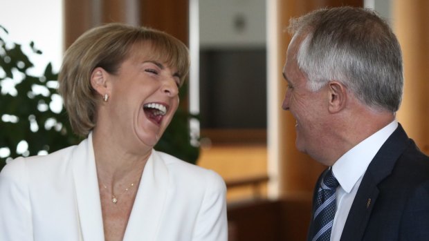 Malcolm Turnbull with Senator Michaelia Cash, before the reshuffle