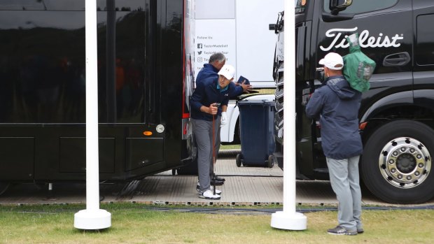 Great drama: Jordan Spieth in a busload of trouble on the 13th hole at the Open.