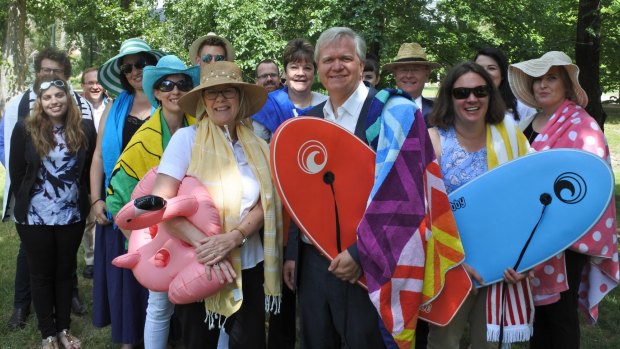 ANU Vice Chancellor Brian Schmidt made the announcement with a small crowd prepared for the pool's opening in 2019.