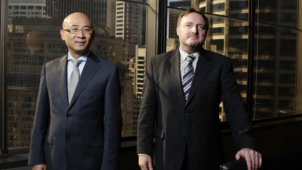 AIMS chairman George Wang, left, and APP Securities chief executive Craig Mason.
