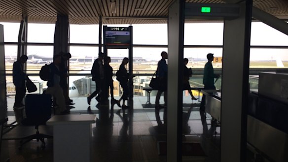 The first four refugees in transit at Kuala Lumpur airport in June 2015.
