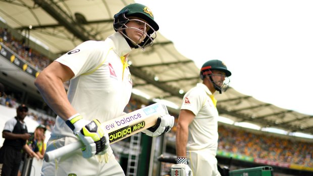 Rescue mission: Steve Smith and Shaun Marsh kept the scoreboard ticking over with their running between the wickets. 