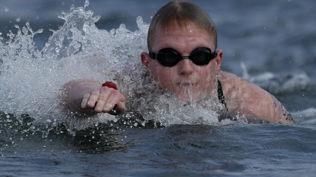 Jarrod Poort puts everything on the line in the 10km marathon swim in Rio.