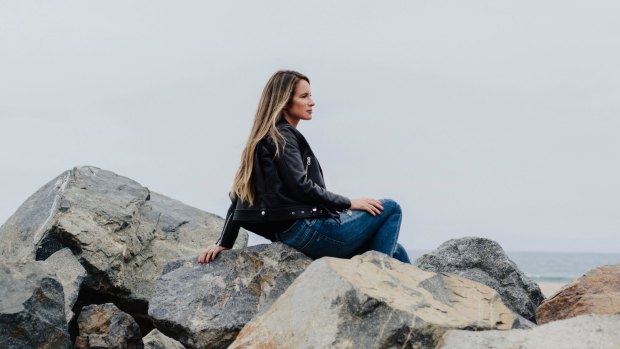 Poet and essayist Melissa Broder at Venice Beach, California, the setting for her novel The Pisces.