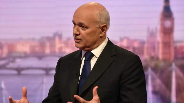 Lots of explaining to do: MP Iain Duncan Smith appears on The Andrew Marr Show in London, England. 