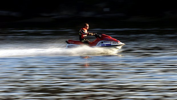 A woman suffered head, chest and shoulder injuries in a jet ski collision south of Brisbane.