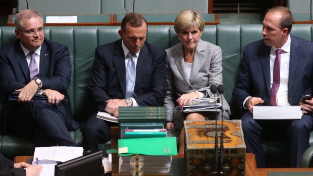 The touted four: Scott Morrison, Tony Abbott, Julie Bishop and Peter Dutton.