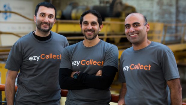 Chasing payment: EzyCollect co-founders Jimmy Cooper, Raj Kuckreja and Arjun "AJ" Singh.