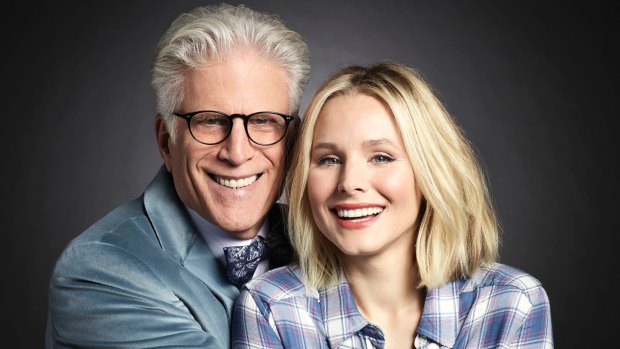 Ted Danson as Michael, Kristen Bell as Eleanor in 'The Good Place'.