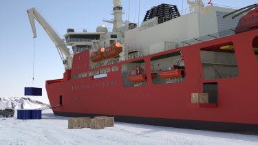 An artist's impression of Australia's new Antarctic ship.