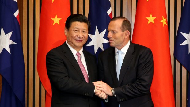 Chinese President Xi Jinping and Prime Minister Tony Abbott.