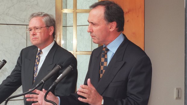 Paul Keating (right) introduced dividend imputation.