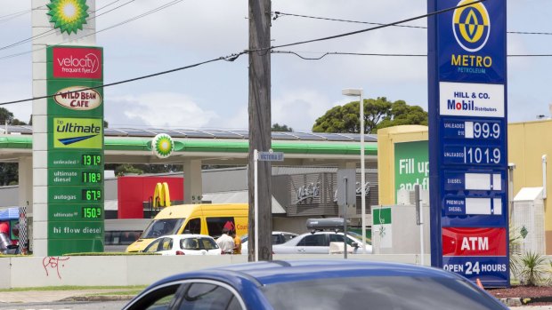 A 32-cent difference in petrol prices between stations in Revesby on Tuesday.