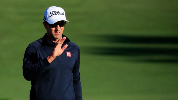 Adam Scott was well back from leader Rickie Fowler.