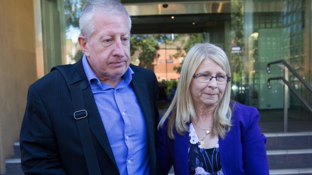 Matthew Leveson's parents, Faye and Mark Leveson, outside the inquest in May.
