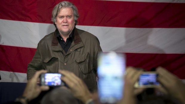 Steve Bannon campaigning for failed Alabama Senate candidate Roy Moore.