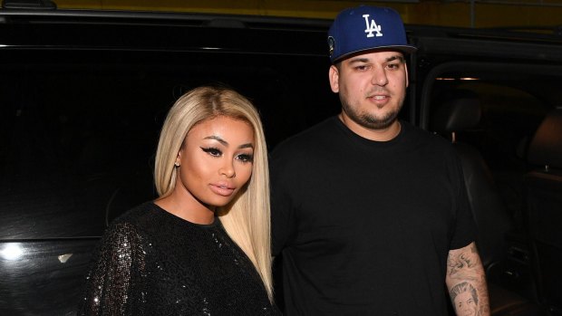 Blac Chyna and Rob Kardashian in 2016. Chyna was granted a restraining order against Kardashian on Monday.