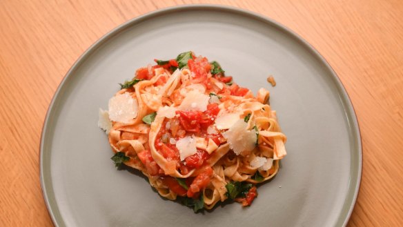 Stephanie Alexander's speedy barely cooked tomato sauce.