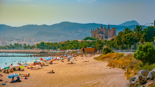 Palma de Mallorca beach, Spain.