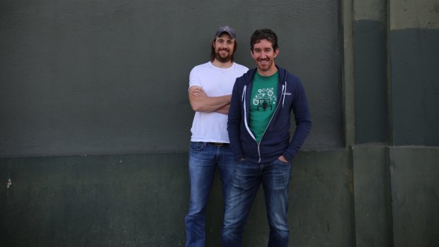 Atlassian co-founders Mike Cannon-Brookes, left, and Scott Farquhar 
