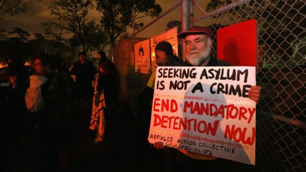 A protest against mandatory detention.