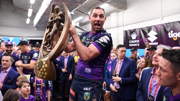 Rusted on: It was many hours after this shot that Cameron Smith finally parted with his playing kit.