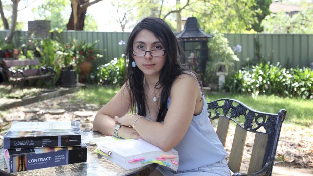 Law student Gabriela Montalvo considers herself lucky as she knows what her uni debt will eventually be.
