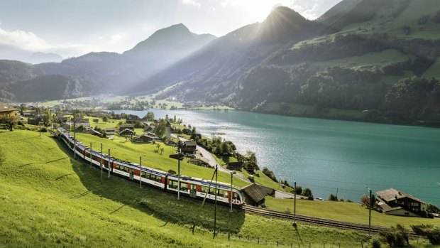 The Luzern-Interlaken Express takes just under two hours to travel 98 kilometres.