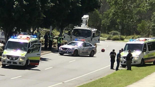 Police are looking for information after a motorbike rider was killed when he crashed into a pole just after midday on Friday.