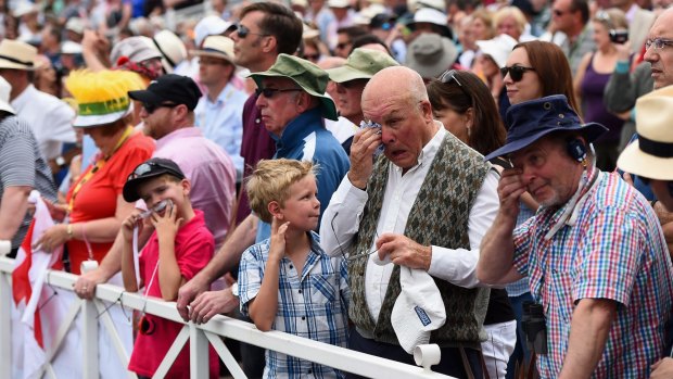 High emotion: Grown men were reduced to tears as England win the Ashes. 