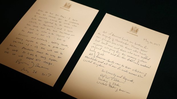 Messages of condolence written by Johnson and Tillerson.