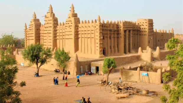 The Great Mosque at Djenne in Mali - near Timbuktu. Mali is one of the most dangerous countries in the world right now. 