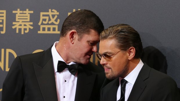Red carpet chat: Leonardo DiCaprio and James Packer. The Hollywood star said working with his two cinematic father figures on a short film for the casino resort was "a slice of heaven." 