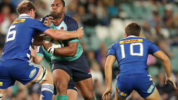 Flying halt: Taqele Naiyaravoro of the Waratahs is unlikely to face the Hurricanes.