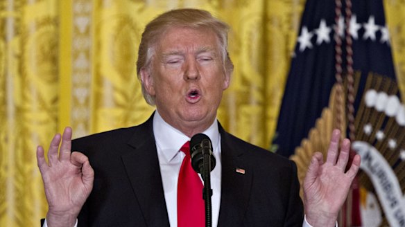 "The press honestly is out of control": Trump during a solo news conference on Thursday.