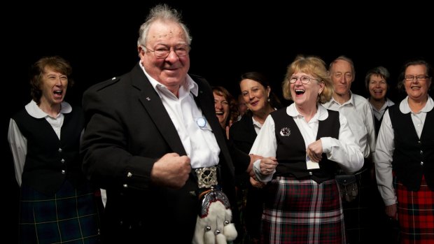 "Every time I hear a Gaelic song, I choke up": Robin McKenzie and members of the Scottish Gaelic Choir from Marsfield.