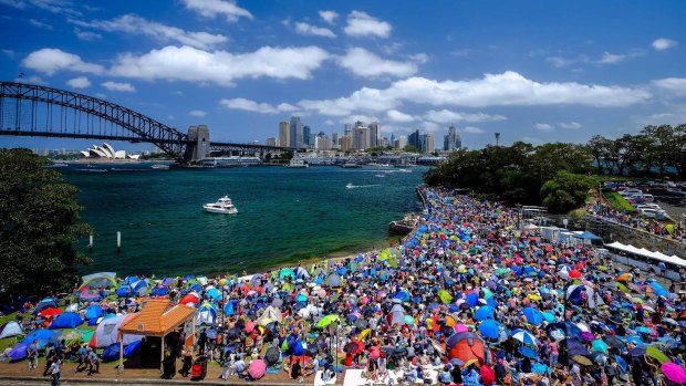 New Year's Eve revellers descend on McMahon's Point. Photo courtesy of David Scott.