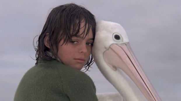 Greg Rowe with Mr Percival in the 1976 film <I>Storm Boy</I>. 
