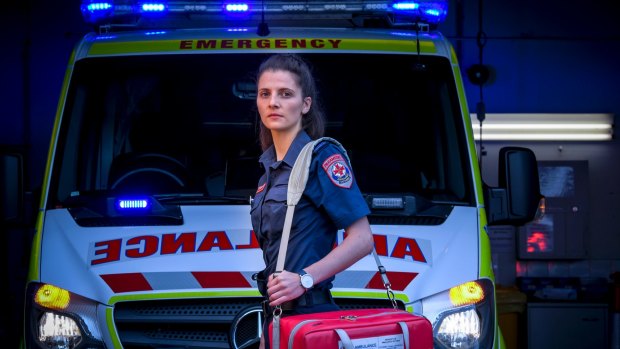 Paramedic Charlotte Paton was almost hit by a semi-trailer while treating someone on the side of the road. 