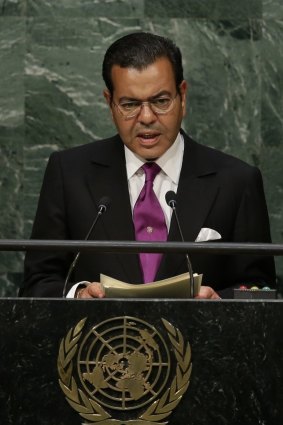 Prince Moulay Rachid, of Morocco, speaks during the 70th session of the United Nations General Assembly at UN headquarters on Wednesday.