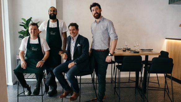 Left to right: Eliza Food and Wine's chef and owner Jeremy Bentley, head chef Shaz Akbar, owner Simon Rabbitt and manager Rory Fitzpatrick.
