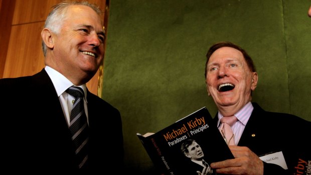 "My friend Malcolm Turnbull was much better in those days": former High Court judge Michael Kirby, right.