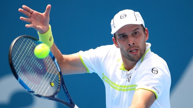 "At one point, especially at the end of the second set, I was already really struggling with the heat": Gilles Muller takes on Australian Matthew Barton at Olympic Park.