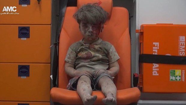 Omran Daqneesh, 5, was rescued from rubble after an airstrike on Aleppo.
