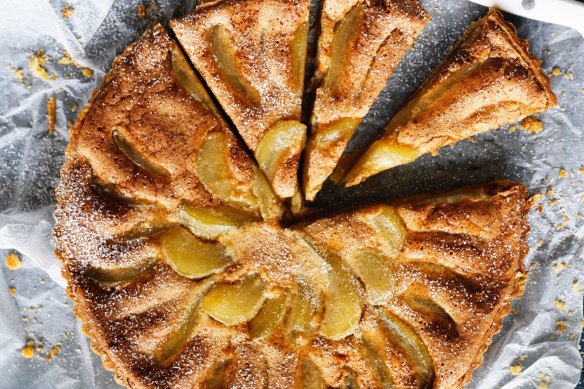 Danielle Alvarez's brown butter and cardamom pear tart.