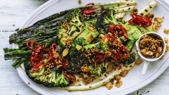 Karen Martini's charred broccoli and spring onion salad
