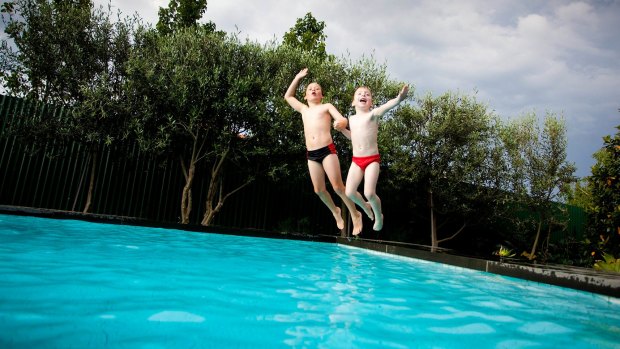 Judd Greenham, 8, with his friend Matthew Sagar, 4.