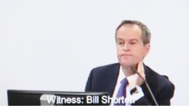 Opposition Leader Bill Shorten faces questions at the royal commission on Thursay.